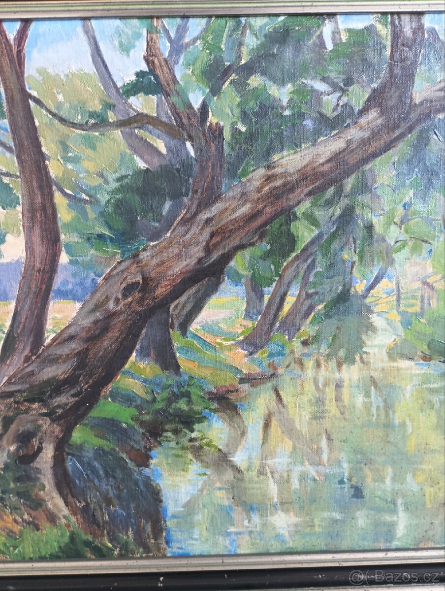 Obraz ,olej ,plátno .Motiv z Olomouce . - 8