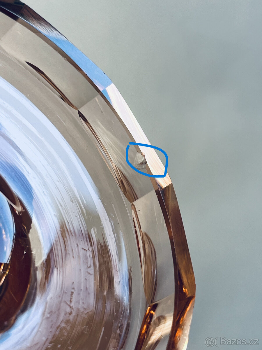 Art Deco flakón a dóza, rosalínové sklo - 8