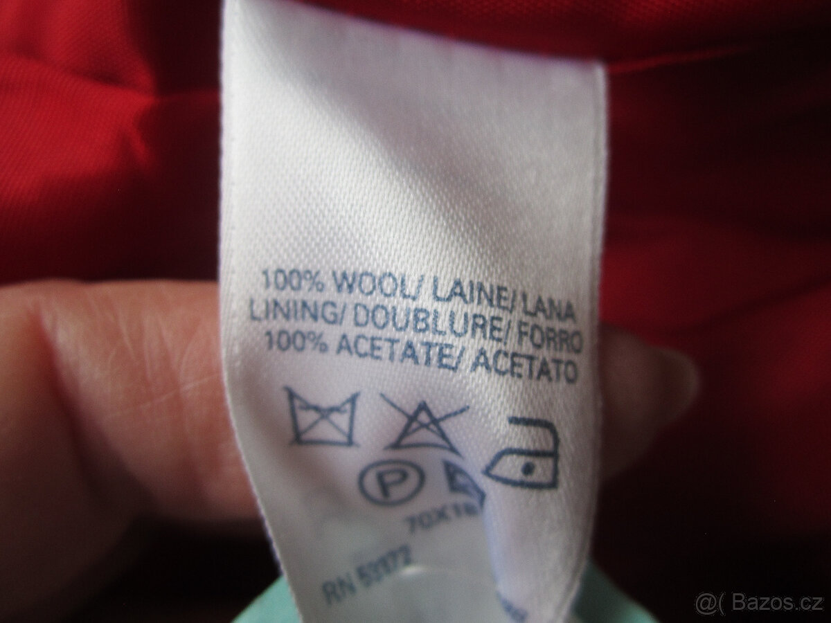 Sytě červený zimní kabát vel. M/38, 100% vlna - 8