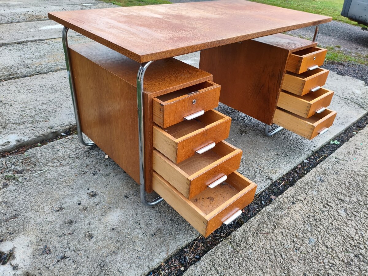 Chromový funkcionalistický psací stůl - 8