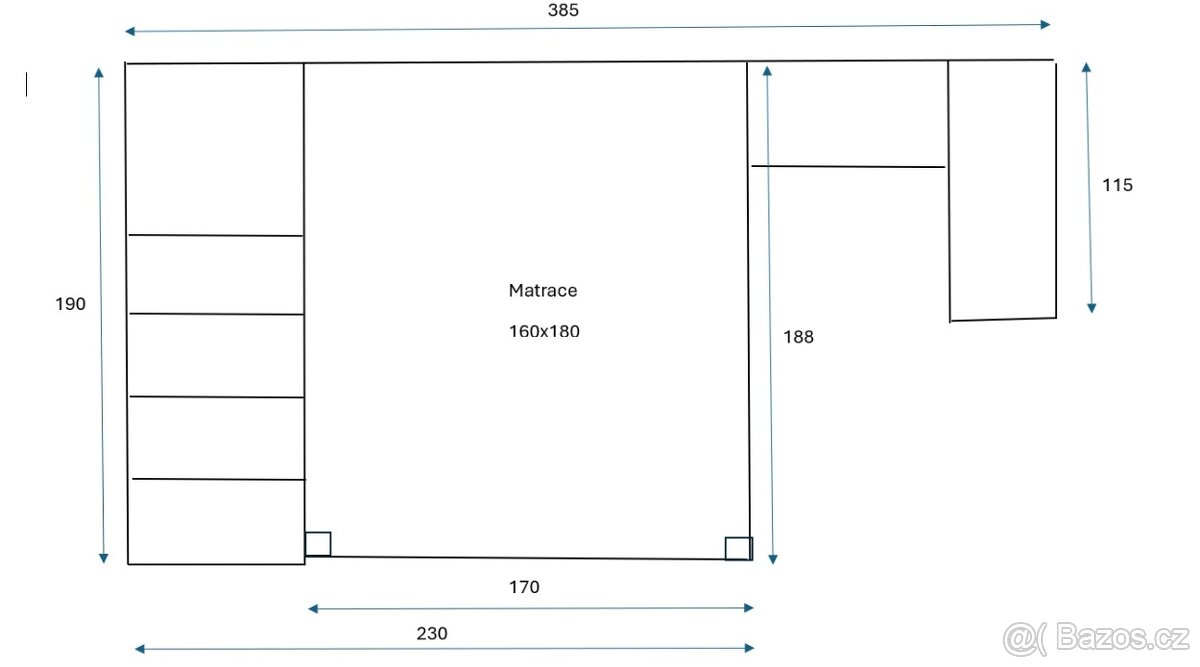 Velká patrová postel do dětského pokoje. - 8