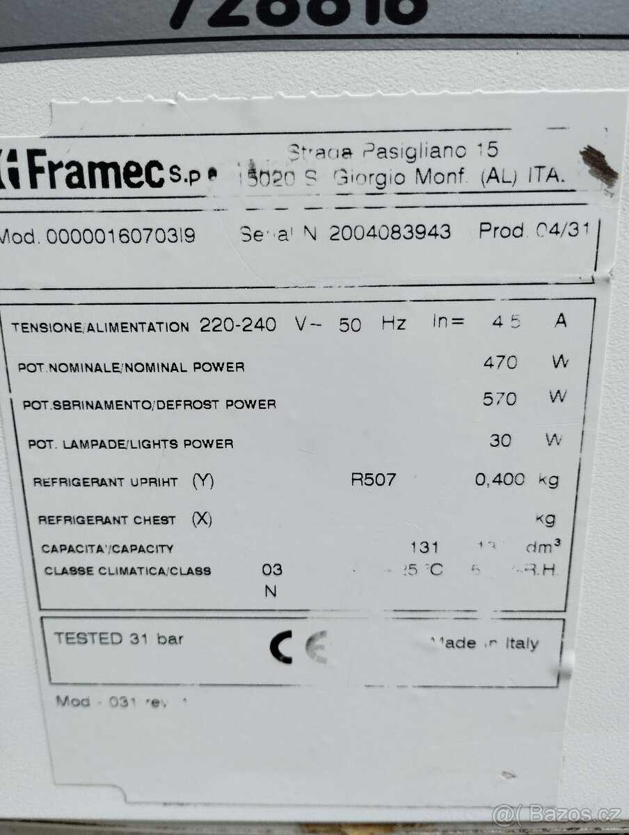 Zmrzlinová vitrína Framec J7 - 8