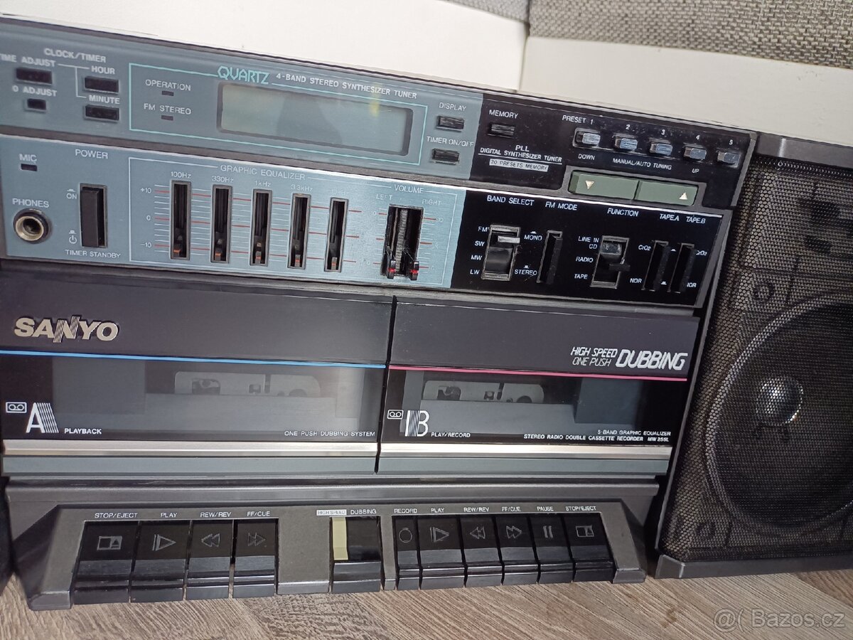Sanyo MW255L, radiomagnetofon retro 2 kazeťák - 8