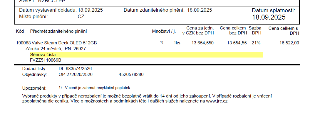 Skoro nový Steam Deck OLED 512GB - 8