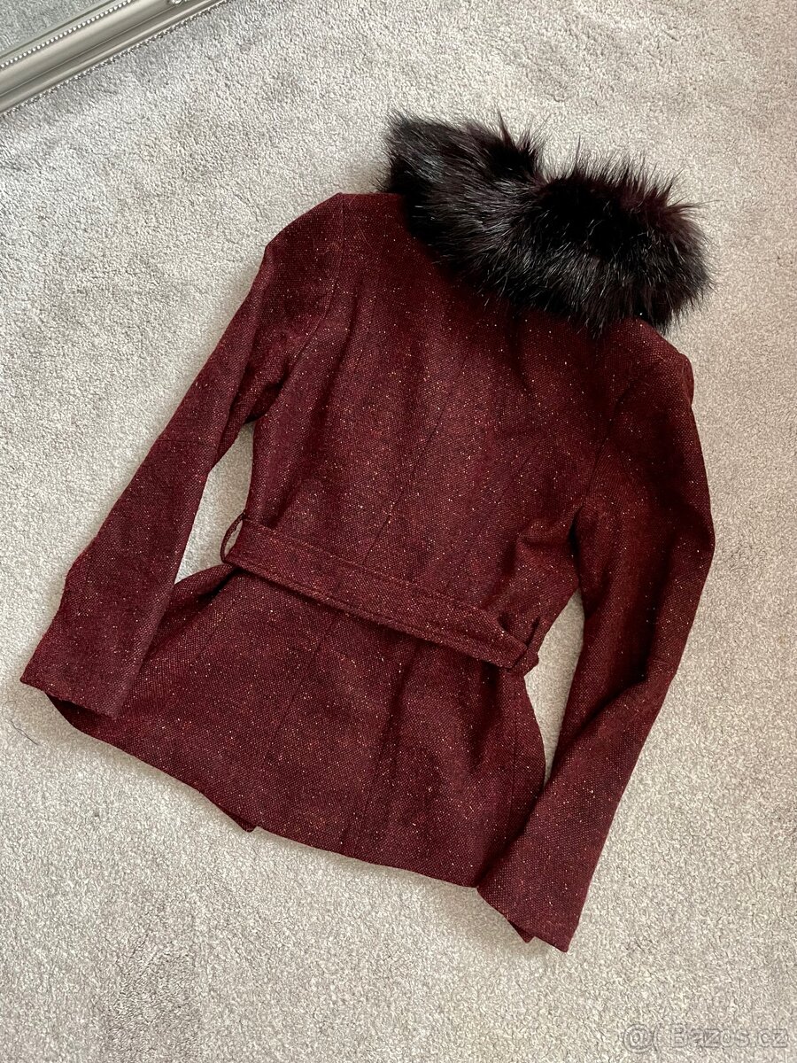 Červený jarní/podzimní kabát H&M - 8