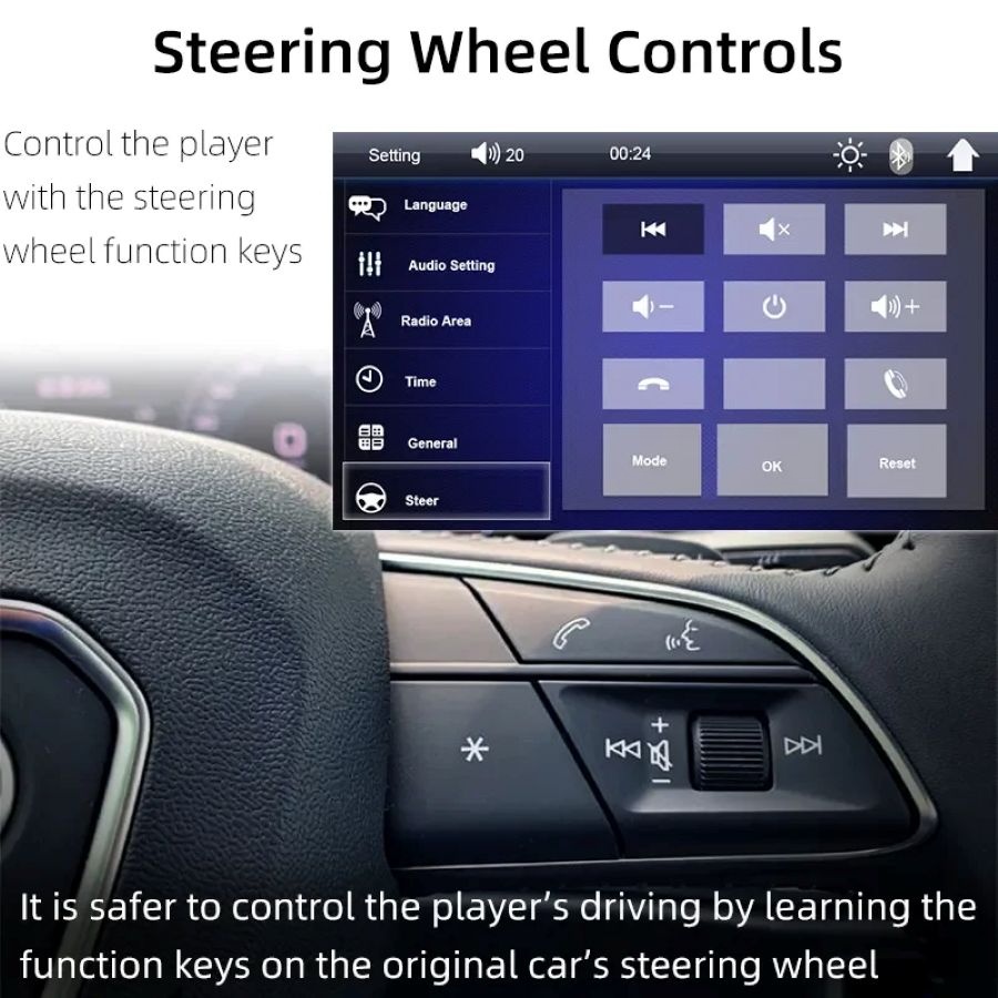 Dotykové 7" autorádio BT USB Mirorlink 1/2DIN - 8