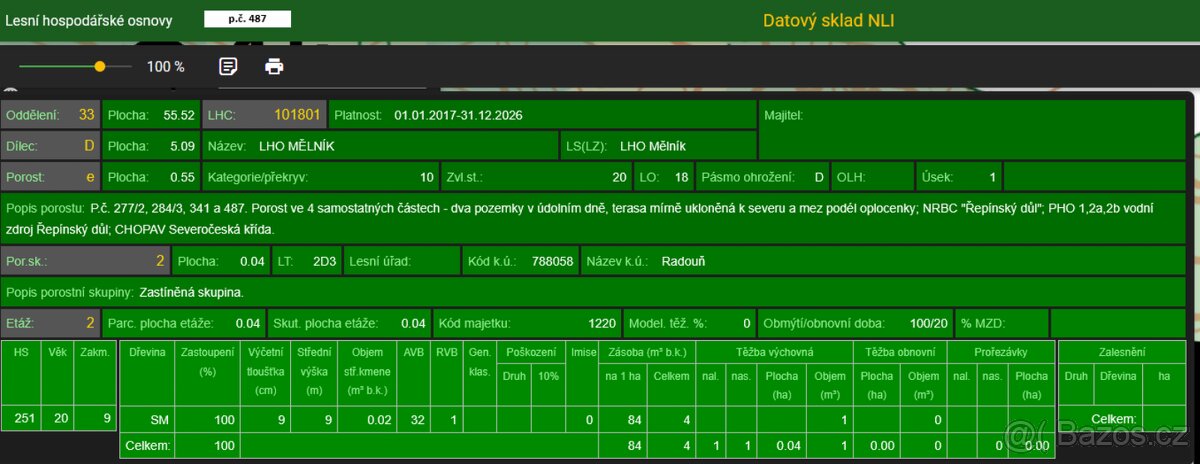 Prodám lesní pozemky v katastrálním území Radouň - 8