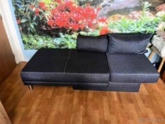 Rozkládací Gauč z modré Rifloviny - Textilní Potah - 8