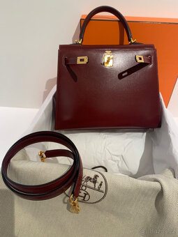 Hermes Kelly Bag 25 Bag Veau Box 55 Rouge H Full Set Hermes - 8