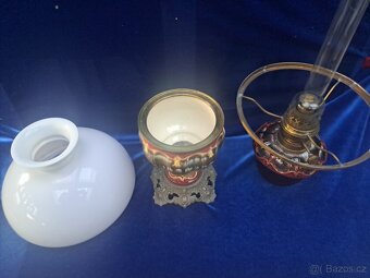 Petrolejová lampa z majoliky - 8