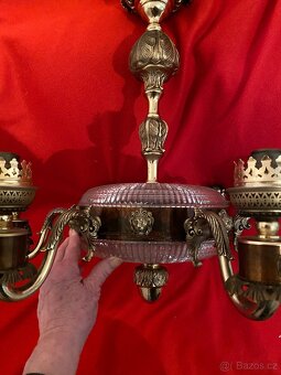 Starožitný secesní lustr Art Nouveau - 8