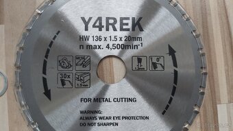 Pilový kotouč na KOV ø136 mm, počet zubů 30,nový. - 8