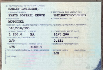 Harley Davidson Softail Deuce r.v.2000, najeto 11 tis mil - 8