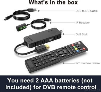 DVB-T2 přijímač Dcolor HDMI kabelová TV Stick, - 8