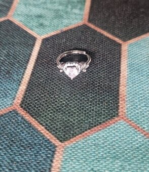 Nový dámský stříbrný prsten prstýnek 925 vel 54 srdce - 8