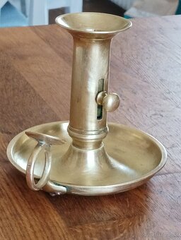 MOSAZNÝ EMPÍROVÝ SVÍCEN BIEDERMEIER Z 19. STOL. FRANCIE - 8