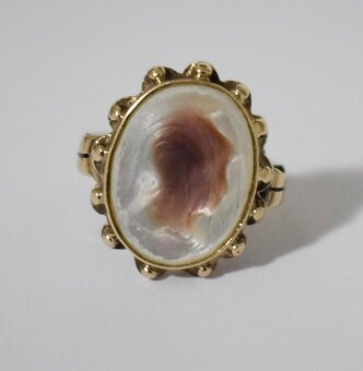 Starožitný zlatý dámský prsten - 8