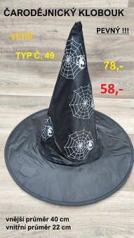 Čarodějnické klobouky -VĚTŠÍ PEVNÉ - slevy - 8