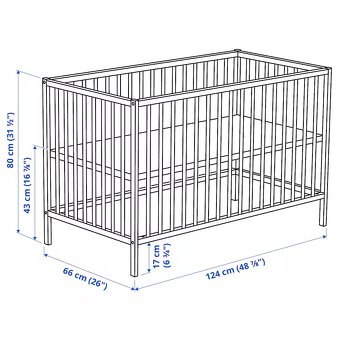 Dětská postýlka IKEA SNIGLAR + matrace - 2x použitá - 8