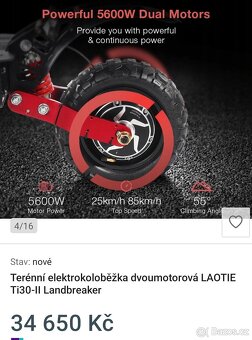 Terénní elektrokoloběžka Laotie Ti30-II Landbreaker – 5600W, - 8