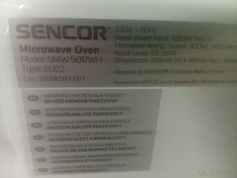 Prodám  novou mikrovlnku Sencor 7 měsíců stará  nová nová - 8