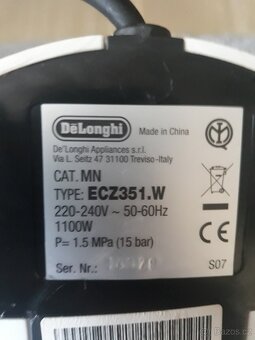 KÁVOVAR ZN. DELONGI 220 V. - 8