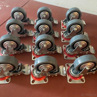 Otočná kolečka s brzdou i bez – nové, různé velikosti - 8