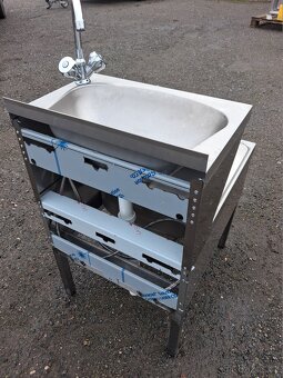 Nová nerezová výlevka s 2x umyvadlem 50x60x80 cm - 8