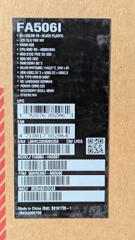Herni notebook TUF GAMING Asus FA506II, Ryzen 5, 16/512, RTX - 8