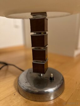 Funkcionalismus art deco chrom starožitná lampa lampička - 8