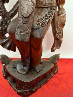 Budha, vyřezávaná socha-Bali, teakové dřevo - 8