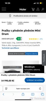 Malá tichá úsporná pračka Haier HW50-BP12307 - 8