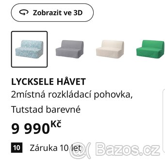 REZERVACE Rozkládací pohovka IKEA Lycksele 140x190cm - 8