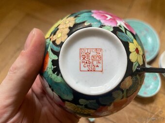 Čajový servis - porcelánový barevný - 8