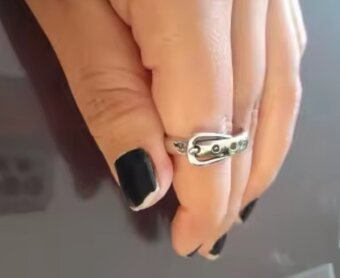 Nový dámský stříbrný prsten prstýnek 925 pásek opasek uni - 8