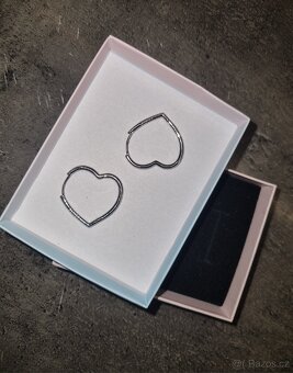 Loved nové dámské stříbrné náušnice srdce srdíčka 925 - 8