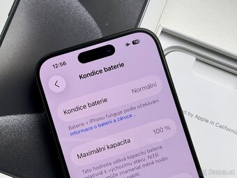 iPhone 15 Pro Black Titanium BATERIE 100% TOP - 8