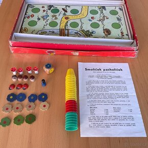 Retro hra- Smolíček pacholíček ( dřevěné kytky) - 8
