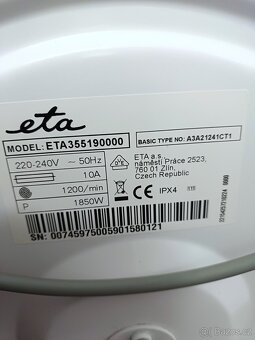 Pračka ETA 6 kg 1200 ot./min. slim, ZÁRUKA - 8