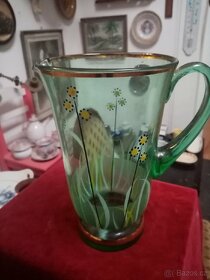 Starožitný skleněný pivní džbán - 8