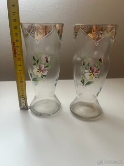 Starožitná malovaná sklenice, 2 ks - 8