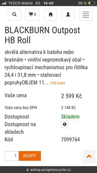 Brašna na kolo na řidítka Blackburn NOVÁ - 8
