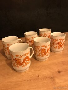 Retro hrnky s červeným drakem - 8