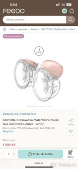 BABYONO Odsávačka mateřského mléka duo el. Double Twinny - 8