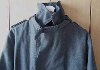 Šedý pánský kabát bunda - S - 8