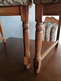 6 x rustikální židle a rozkládací stůl - 8