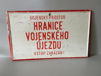 cedule hranice vojenského újezdu stará cedule hranice - 8