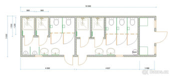 Sanitární modul 10x3 m s mužskou a ženskou sekci - 8