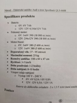 Dětské elektrické Audi Sport back - 8