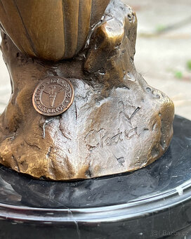 Bronzová socha soška Sova Kalous ušatý symbol moudrosti - 8